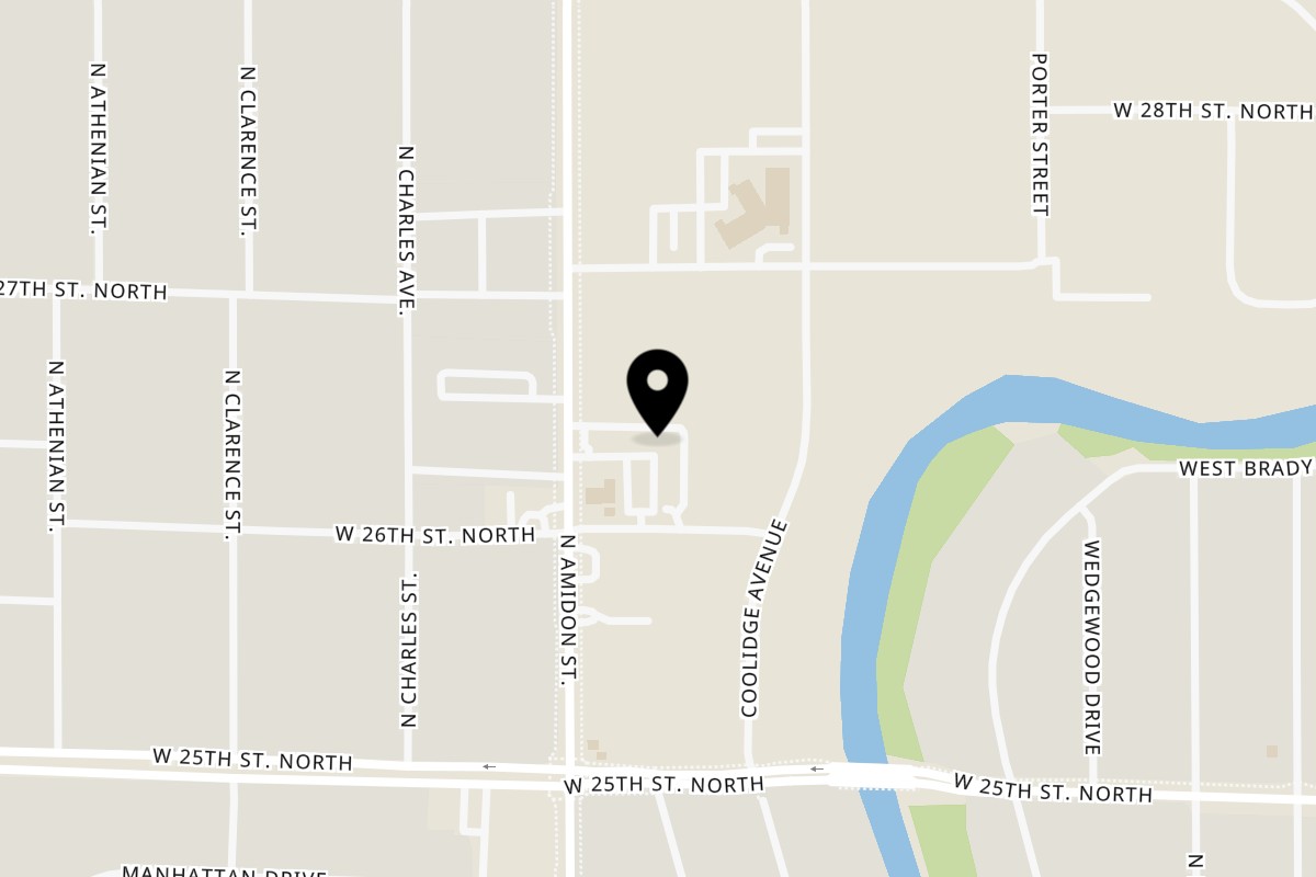 Map showing the location of Himalayan Sherpa Indian & Nepali Cuisine on 2706 N Amidon Ave in Wichita